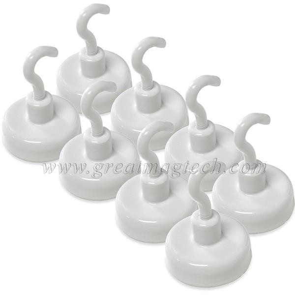 Neodymium White Magnetic Ceiling Hooks Magnets